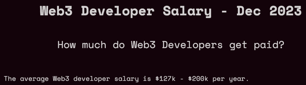 Web 3 Dev Salary