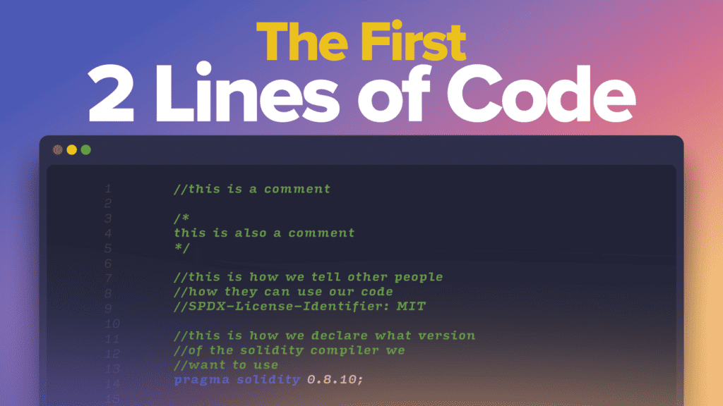 The first line of code in a solidity contract